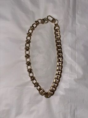Gold Tone Mixed Link Chain Necklace - Jewelry